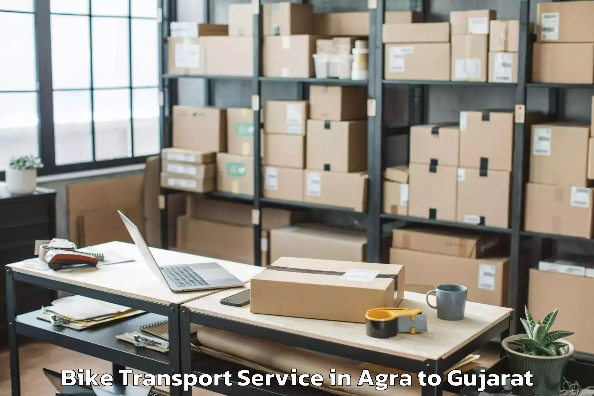 Book Agra to Rajpipla Bike Transport Online